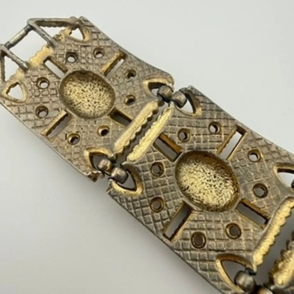 Sarah Coventry Granada Multi-Color Bracelet Faux Stone Panel Vintage Granada